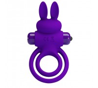 Фиолетовое эрекционное кольцо с вибростимуляцией клитора Vibrant Penis Ring III