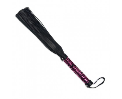 Многохвостая плетка с яркой фиолетовой ручкой - 40 см.