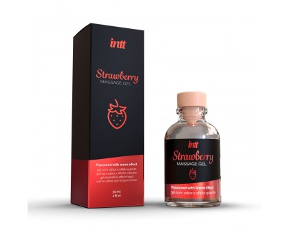 Массажный гель с ароматом клубники Strawberry - 30 мл.