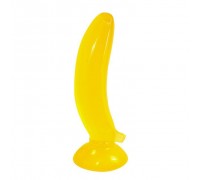 Фаллоимитатор на присоске Banana желтого цвета - 17,5 см.