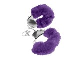 Металлические наручники Original Furry Cuffs с фиолетовым мехом
