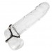 Черное эрекционное кольцо с бусинами Steel Beaded Dual Silicone Maximizer