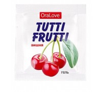 Пробник гель-смазки Tutti-frutti с вишнёвым вкусом - 4 гр.