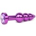 Удлиненная фиолетовая анальная втулка с фиолетовым кристаллом - 11,3 см. 