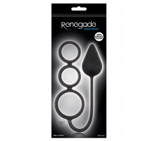 Анальная пробка Renegade 3 Ring Circus Medium Black с эрекционными кольцами