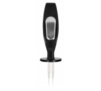 Черный электростимулятор с проводящей насадкой E-Stim Hollow Butt Plug - 7,8 см.
