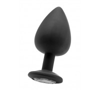 Чёрная анальная пробка Extra Large Diamond Butt Plug - 9,3 см.