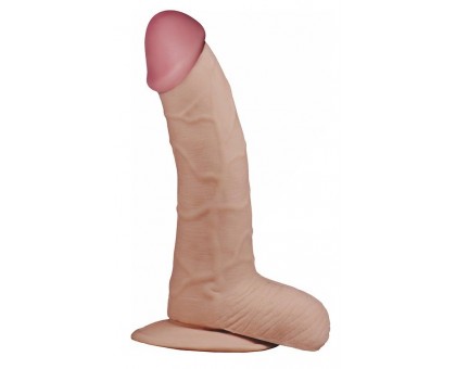 Фаллоимитатор-реалистик с мошонкой 8.8  The Ultra Soft Dude - 20 см.