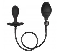 Черная расширяющаяся анальная пробка Weighted Silicone Inflatable Plug M