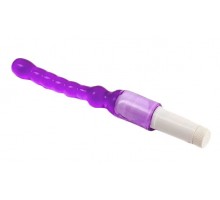 Светло-фиолетовый анальный стимулятор с вибрацией - 23,5 см.