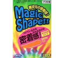 Презервативы Sagami Xtreme Magic Shape с ребристым швом - 5 шт.