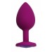 Пурпурная анальная пробка с сиреневым кристаллом - 8,4 см.