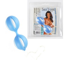 Голубые вагинальные шарики SMART BALLS со шнурком