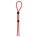 Красное лассо на пенис с двумя бусинами STRETCHY LASSO CAGE