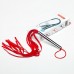 Красная резиновая плеть с металлической рукоятью - 55 см.