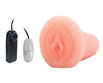 Мастурбатор-вагина телесного цвета в комплекте с виброяичком