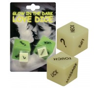 Кубики для любовных игр Glow-in-the-dark с надписями на английском