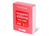 Утолщенные презервативы Sagami Xtreme Feel Long с точками - 3 шт