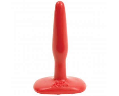 Красная тонкая анальная пробка Butt Plugs Smooth Classic Slim/Small - 10,5 см.