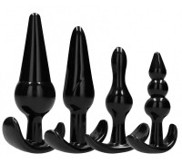 Набор из 4 черных анальных пробок N80 4-Piece Butt Plug Set