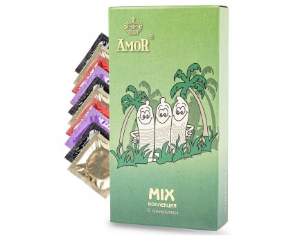 Микс-набор презервативов AMOR Mix  Яркая линия  - 10 шт.