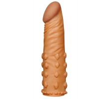 Коричневая насадка-удлинитель Add 2  Pleasure X Tender Penis Sleeve - 18 см.