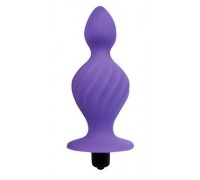 Фиолетовая анальная вибровтулка конической формы - 10 см.