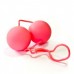 Круглые розовые вагинальные шарики со шнурком