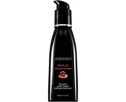 Лубрикант WICKED AQUA Cherry Cordial с ароматом вишневого ликера - 60 мл.