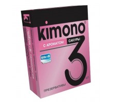 Презервативы KIMONO с ароматом сакуры - 3 шт.