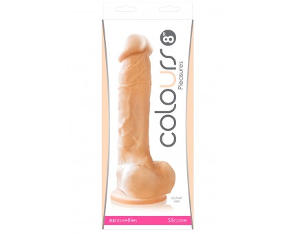 Телесный фаллоимитатор Colours Pleasures 8  Dildo - 23,6 см.