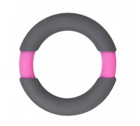 Серое эрекционное кольцо NEON STIMU RING 37MM GREY/PINK