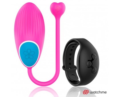 Розовое виброяйцо с черным пультом-часами Wearwatch Egg Wireless Watchme
