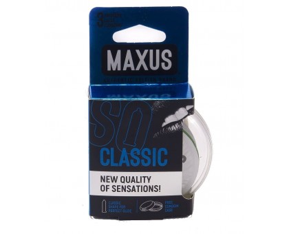 Классические презервативы в пластиковом кейсе MAXUS AIR Classic - 3 шт.