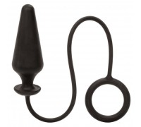 Черное эрекционное кольцо с анальной пробкой Dr. Joel Kaplan Silicone Probe   Ring