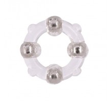 Эрекционное кольцо с 4 бусинами MENZSTUFF STUD RING CLEAR