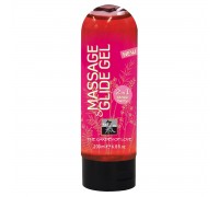 Массажное масло и лубрикант Massage   Glide Gel с клубничным ароматом - 200 мл.