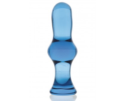 Синяя стеклянная анальная втулка - 13,5 см.