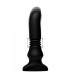 Черный фрикционный вибратор Silicone Vibrating   Thrusting Plug with Remote Control - 17,1 см.