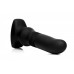 Черный фрикционный вибратор Silicone Vibrating   Thrusting Plug with Remote Control - 17,1 см.