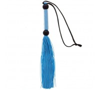 Голубая мини-плеть из силикона и акрила SILICONE FLOGGER WHIP - 25,6 см.