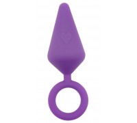 Фиолетовая анальная пробка с кольцом Candy Plug L - 13,2 см.