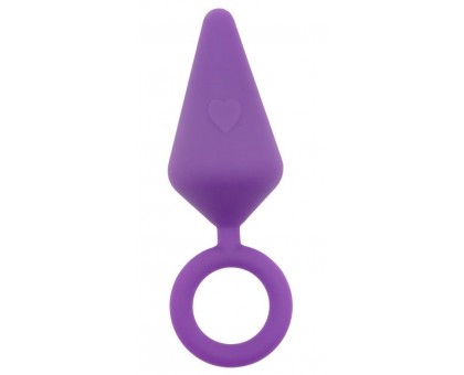 Фиолетовая анальная пробка с кольцом Candy Plug L - 13,2 см.