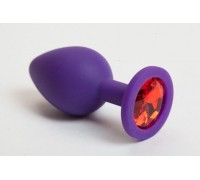 Фиолетовая силиконовая пробка с красным кристаллом - 9,5 см.
