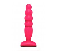 Розовый анальный стимулятор Large Bubble Plug - 14,5 см.