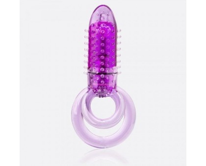 Фиолетовое виброкольцо с подхватом мошонки DOUBLE O 8 PURPLE