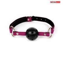 Фиолетово-черный кляп-шарик Ball Gag