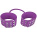 Фиолетовые силиконовые наручники с заклепками