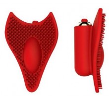 Красный клиторальный стимулятор с шипиками - 7,5 см. 