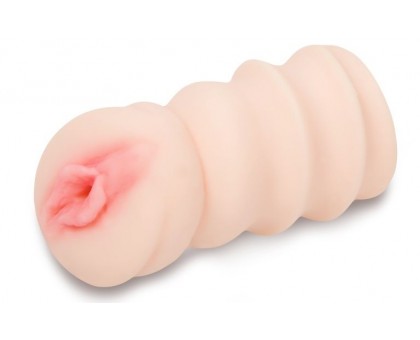 Телесный реалистичный рельефный мастурбатор-вагина